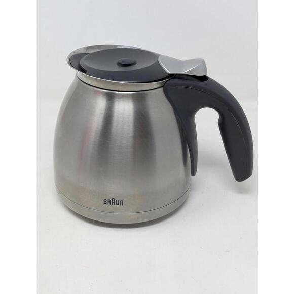 Braun KF600 Replacement Stainless Steel Thermal Coffee Carafe 6" Height 10 cups - Picture 1 of 5